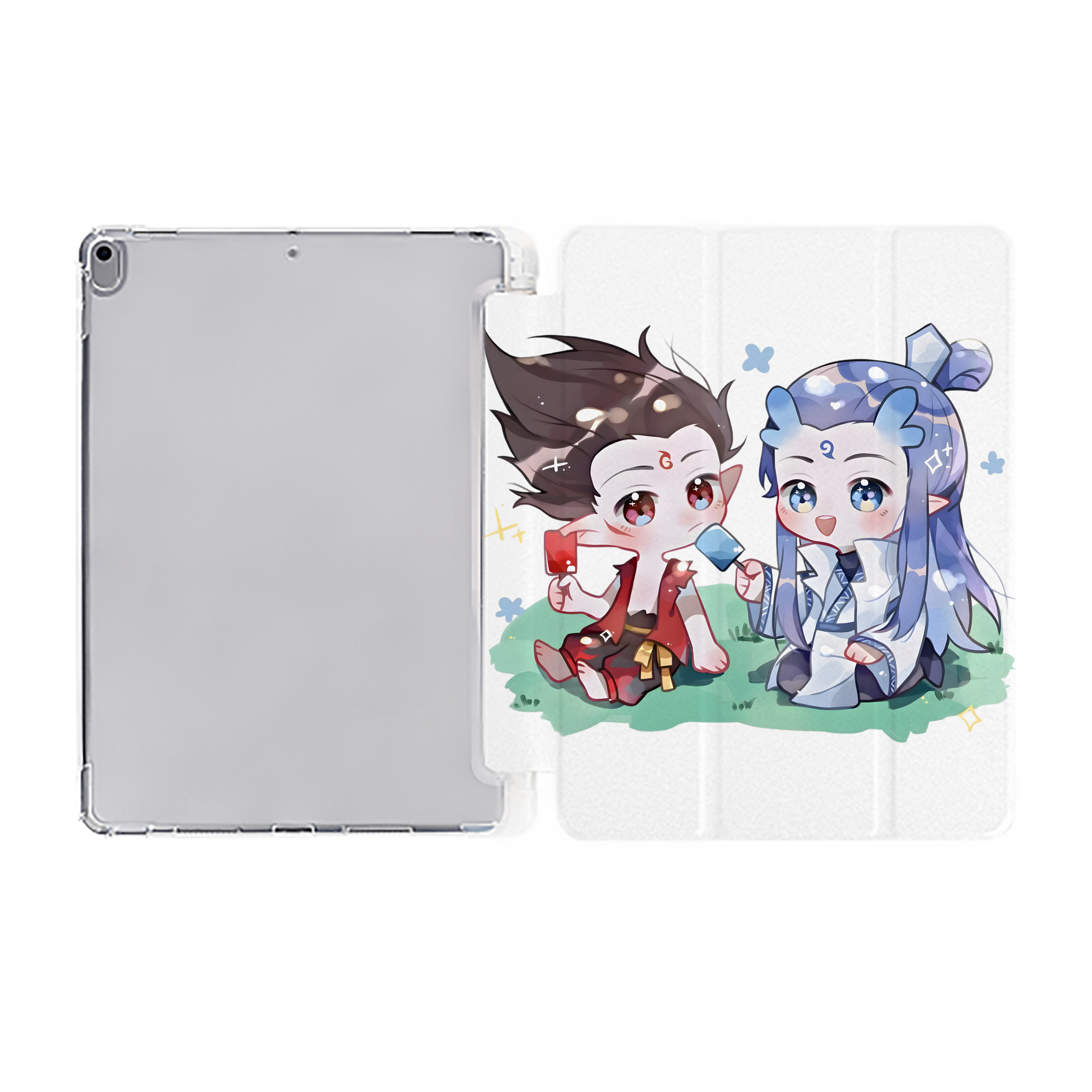 （画像用） Ne Zha 2 ナタ 魔童の大暴れ IPad ケース ペン収納付き 三つ折りスタンド PUレザー×シリコン 対応機種9.5/10.5/10.9インチ